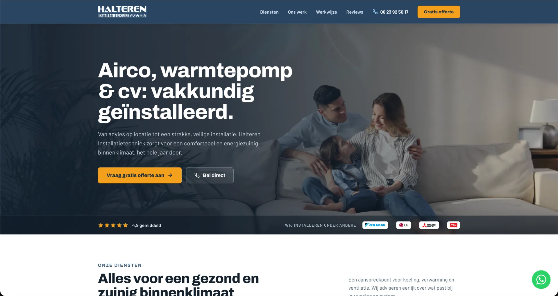 Website van Halteren Installatietechniek